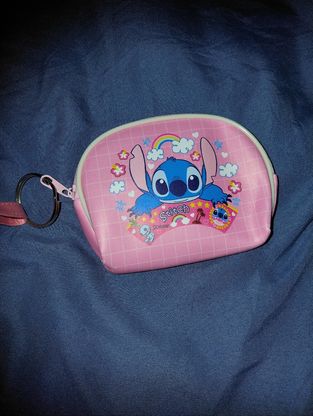 Disney Pink Stitch Coin Purse with Keyring
